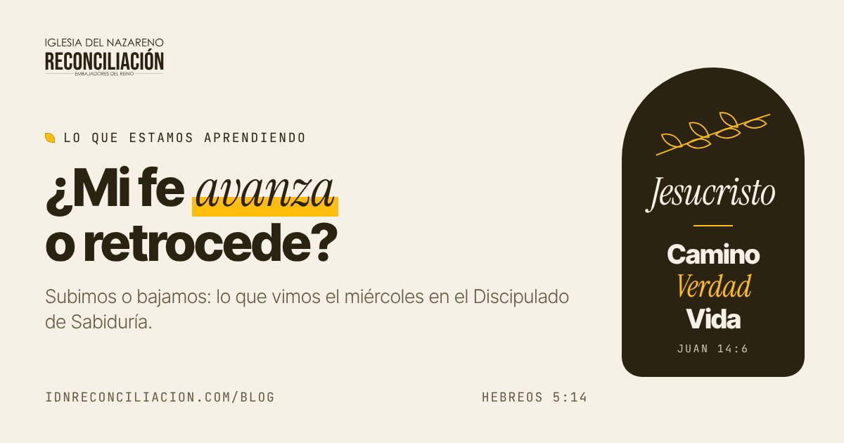 Tarjeta: ¿Mi fe avanza o retrocede?