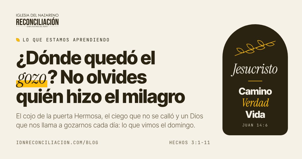 Tarjeta: ¿Dónde quedó el gozo? No olvides quién hizo el milagro